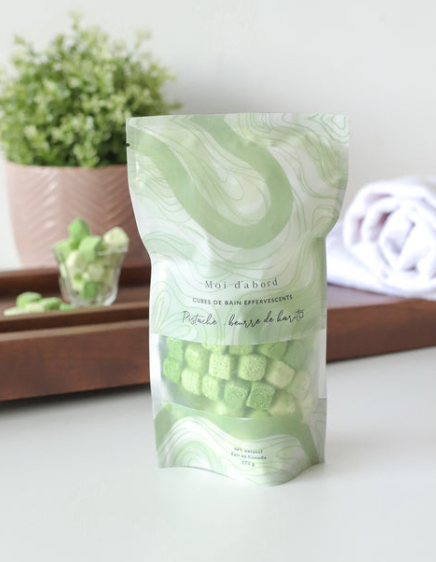 Cubes de bain effervescents - Pistache & Beurre de karité - Moi D'abord